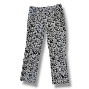 Michael Kors women's black & white paisley Capri pants - size 4